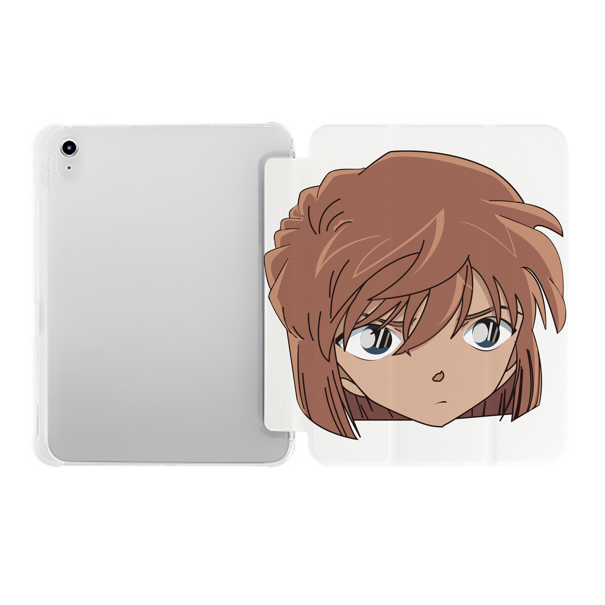 （画像用） 名探偵コナン 灰原 哀 はいばら あい Detective Conan Anita Hailey、Vi Graythorn Haibara Ai IPad ケース ペン収納付き 三つ折りスタンド PUレザー×シリコン 対応機種9.5/10.5/10.9インチ